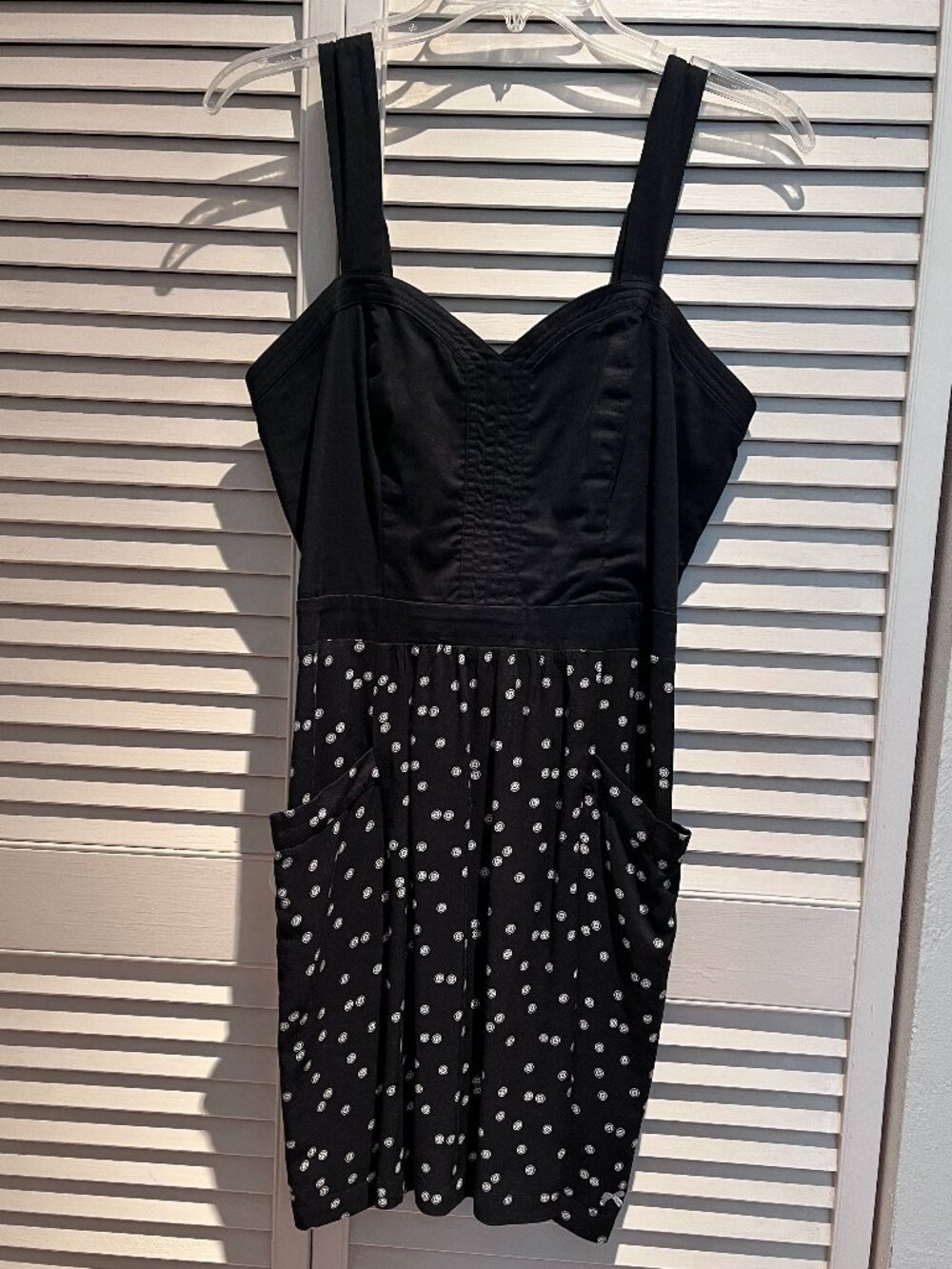 Tommy Girl black knee length dress button patterned skirt Medium